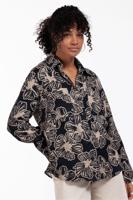 Studio Anneloes Ragna Flower Satin Blouse 12453 Blouse 2290 Latte/black