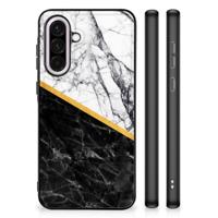 Samsung Galaxy A56 Marmeren Print Telefoonhoesje Marmer Wit Zwart - Origineel Cadeau Man