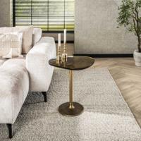 LifestyleFurn Organische Bijzettafel 'Cassidi' Glas, 50 x 42cm, kleur Goud Antiek