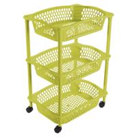 Keuken opberg trolley - 4 manden - limoen groen - 86 x 41 cm - roltafel