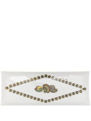 Fornasetti plateau rectangulaire Giro di Conchiglie - Blanc