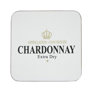 Onderzetter Chardonnay wit, set van 6