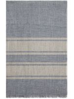 Brunello Cucinelli foulard en lin à détails rayés - Gris