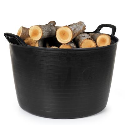 Haardhout - haardblokken emmer/kuip - zwart - 75 liter - Flexibel ECO kunststof - rond - 58 x 55 cm