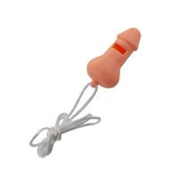 Fluitje in penis vorm - met koord - pvc - roze - Fun/feest/vrijgezellen accessoires