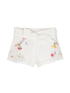 Lapin House short en lin à fleurs - Blanc