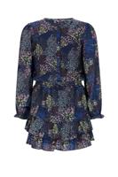 NoNo winter jurk meisjes - navy blauw - Miggy - denim bloem