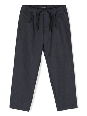 Emporio Armani Kids pantalon droit à lien de resserrage - Bleu