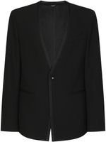 Dolce & Gabbana blazer en laine mélangée à design sans col - Noir