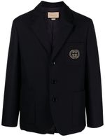 Gucci Interlocking-G-motif padded blazer - Bleu - thumbnail