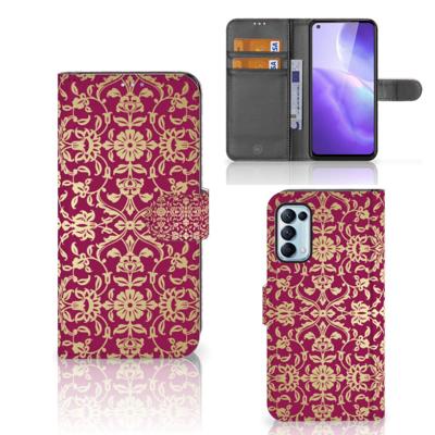 Wallet Case OPPO Find X3 Lite Barok Pink | Portemonnee hoesje