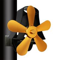 YL-106 5-Blade hoge temperatuur aluminium warmte aangedreven open haard kachel fan (goud)