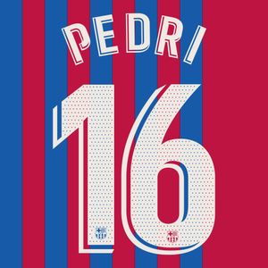 Pedri 16 (Officiële FC Barcelona Bedrukking 2021-2022)