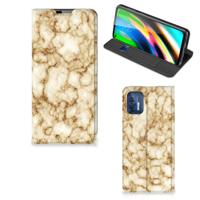 Motorola Moto G9 Plus | Standcase | Marmer Goud Motorola Moto G9 Plus | Standcase | Marmer Goud