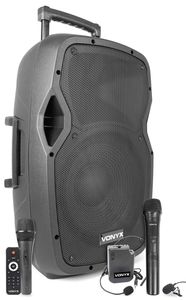 Retourdeal - Vonyx AP1200PA Mobiele bluetooth luidspreker met 3