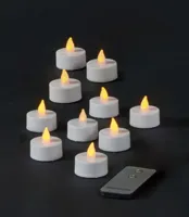 Anna&apos;s Collection LED theelicht flame effect 3.5cm wit 10 stuks