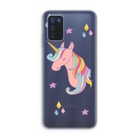 Roze eenhoorn: Samsung Galaxy A03s Transparant Hoesje