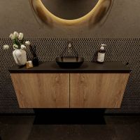 Mondiaz Fowy toiletmeubel 120cm washed oak met blad en waskom urban midden zonder kraangat