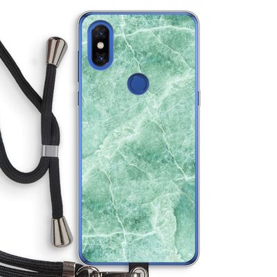 Groen marmer: Xiaomi Mi Mix 3 Transparant Hoesje met koord