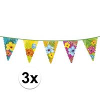 3x Hawaii themafeest vlaggenlijnen 6 m