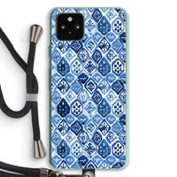 Blauw motief: Pixel 5a 5G Transparant Hoesje met koord