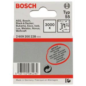 Niet met smalle rug type 55, geharst, 6 x 1,08 x 28 mm, verpakking van 3000 stuks 3000 stuk(s) Bosch Accessories 2609200228 Afm. (l x b) 28 mm x 6 mm