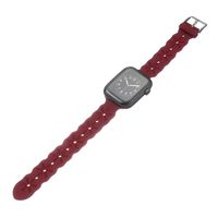 Bandje geschikt voor Apple Watch 42/44MM - Maat L - Sportband - Horlogebandje - Polsband - Kunstleer - Rood - thumbnail