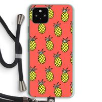 Ananas: Pixel 5a 5G Transparant Hoesje met koord