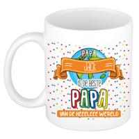 Naam mok papa Jack - wit - de beste - keramiek - 300 ml - Vaderdag/verjaardag