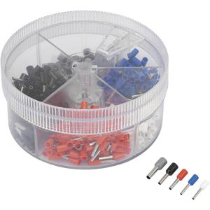 TRU COMPONENTS 739872 Assortiment adereindhulzen 0.5 mm², 0.75 mm², 1 mm², 1.5 mm², 2.5 mm² Deels geïsoleerd Wit, Blauw, Rood, Zwart, Grijs 400 stuk(s)