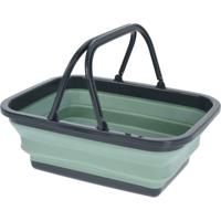 Wasmand/boodschappen mand opvouwbaar met hengsel - kunststof - 30L - groen - 38 x 28 x 15 cm