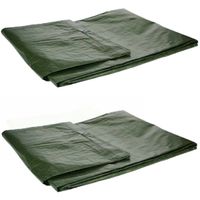 Set van 2x afdekzeilen/dekzeilen groen waterdicht kunststof 90 gr/m2 - 200 x 300 cm