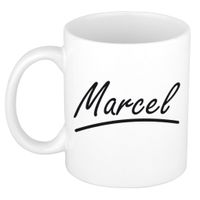 Naam cadeau mok / beker Marcel met sierlijke letters 300 ml   -