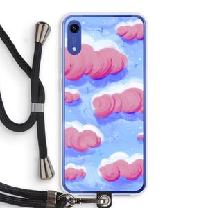 Roze wolken met vogels: Honor Play 8A Transparant Hoesje met koord