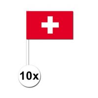 Zwaaivlaggetjes Zwitserland 10 stuks   -