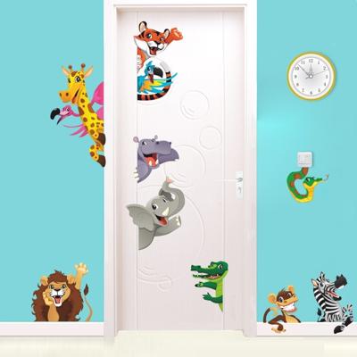 DIY jungle dieren cartoon Leeuw olifant Giraffee PVC muur stickers