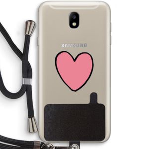 Hartje: Samsung Galaxy J7 (2017) Transparant Hoesje met koord