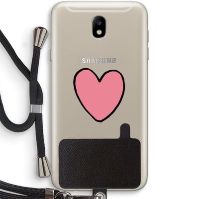 Hartje: Samsung Galaxy J7 (2017) Transparant Hoesje met koord