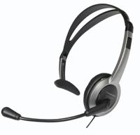 Panasonic RP-TCA 430 On Ear headset Telefoon Kabel Mono Zilver, Zwart Microfoon uitschakelbaar (mute)