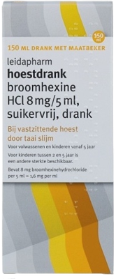 Leidapharm Hoestdrank Broomhexine HCI 8mg/5ml Suikervrij