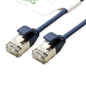 ROLINE GREEN F/UTP DataCenter Patchkabel Cat.6A (Class EA), LSOH, extra dun, blauw, 2 m