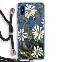 Wit bloemenpatroon: Xiaomi Mi Mix 3 Transparant Hoesje met koord
