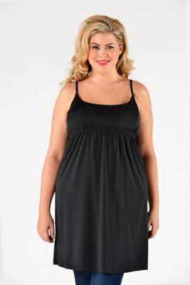 Yoek Onderjurk elastische taille | Zwart | Maat 54/56