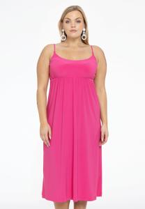 Yoek Dress spaghetti elastic waist | Roze | Maat 58/60