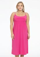 Yoek Dress spaghetti elastic waist | Roze | Maat 58/60