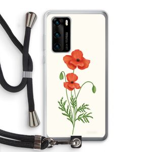 Red poppy: Huawei P40 Transparant Hoesje met koord
