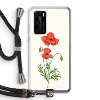 Red poppy: Huawei P40 Transparant Hoesje met koord
