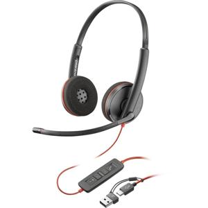 HP Poly Blackwire C3220 Over Ear headset Computer Kabel Stereo Zwart Headset, Volumeregeling, Microfoon uitschakelbaar (mute)