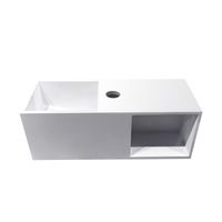 Fontein Aquasplash Jolie 54x20 cm met Nis Solid Surface Mat Wit Aquasplash