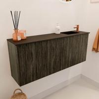 Toiletmeubel Mondiaz Joya | 100 cm | Meubelkleur Shadow | Faye wastafel Urban Rechts | 1 kraangat